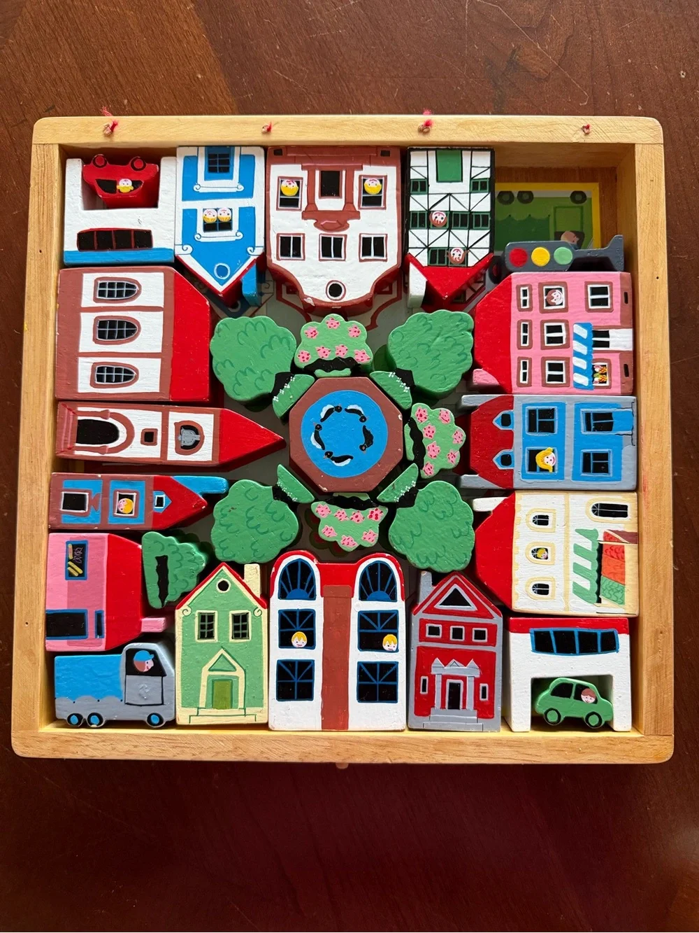 Wooden Village Puzzle Playset - Multicolor Kids Toy